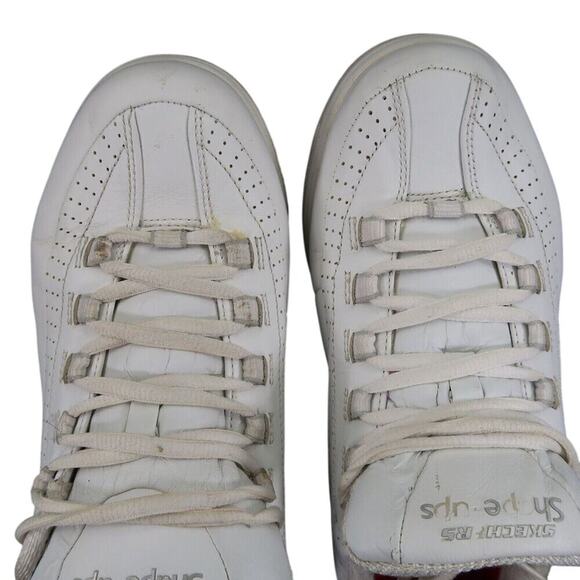 Skechers Shoes Womens 9 Shape Up Sneaker Work Slip Resistant Leather White Retro - Picture 10 of 16
